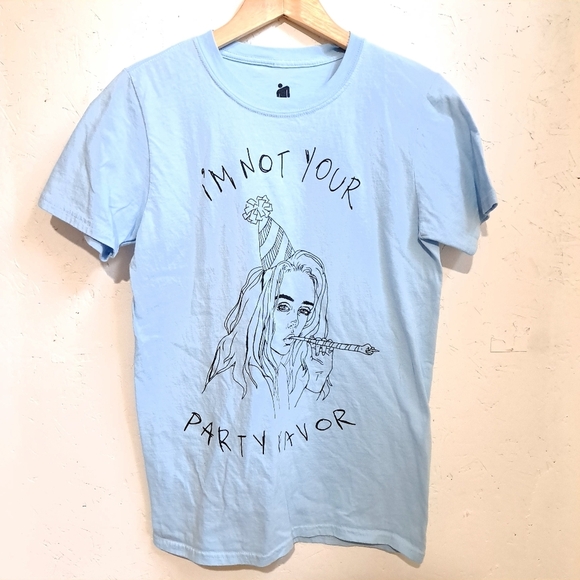 Billie Elish | Light Blue Graphic T-Shirt - Picture 1 of 9